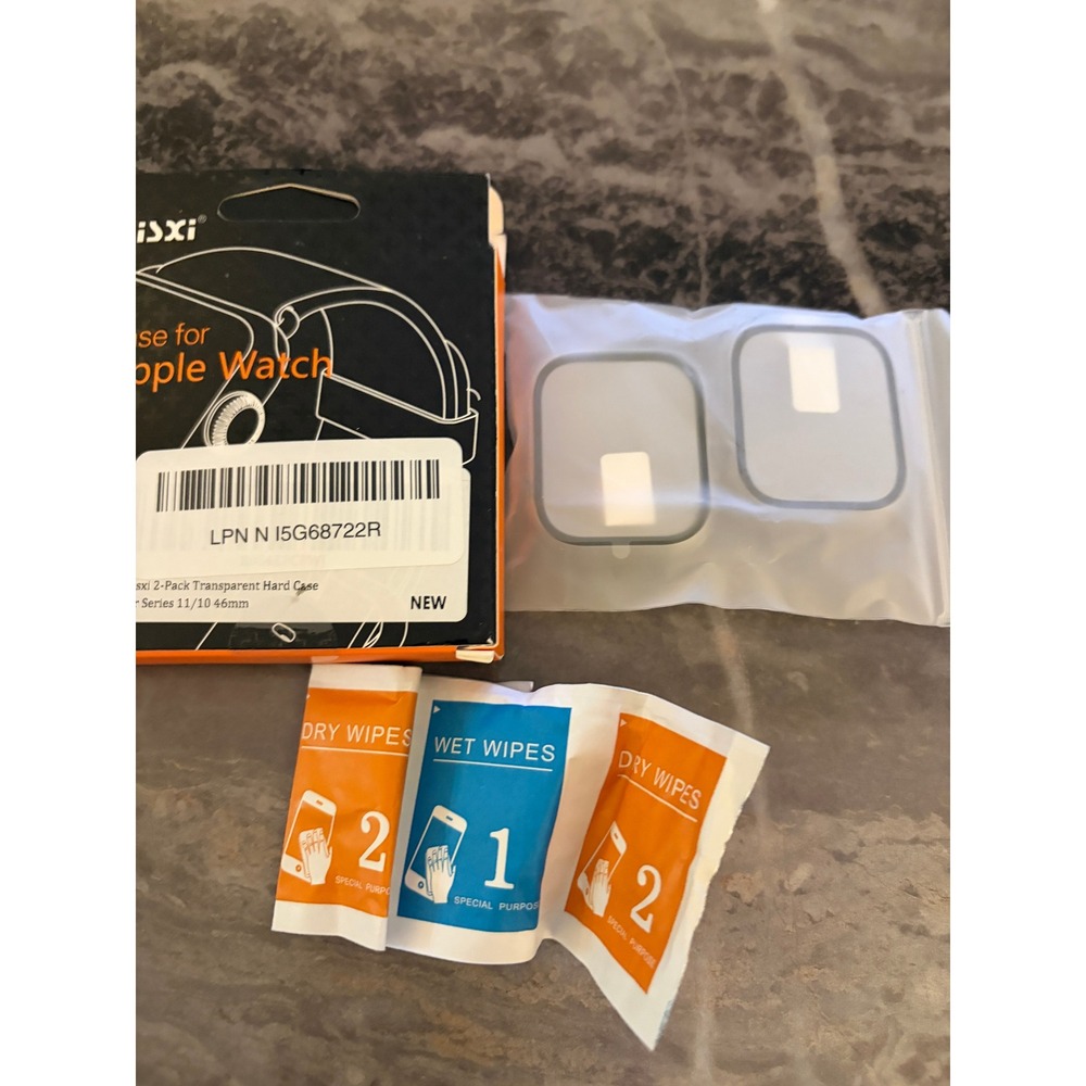 Misxi 2-Pack Transparent Hard Case for Apple Watch Series 11 10 46mm Clear Cover